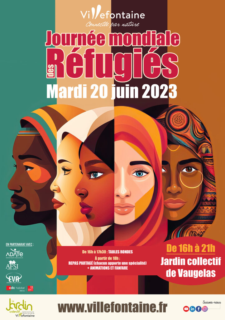 Flyer Journée mondiale des réfugiés au jardin de Vaugelas à Villefontaine