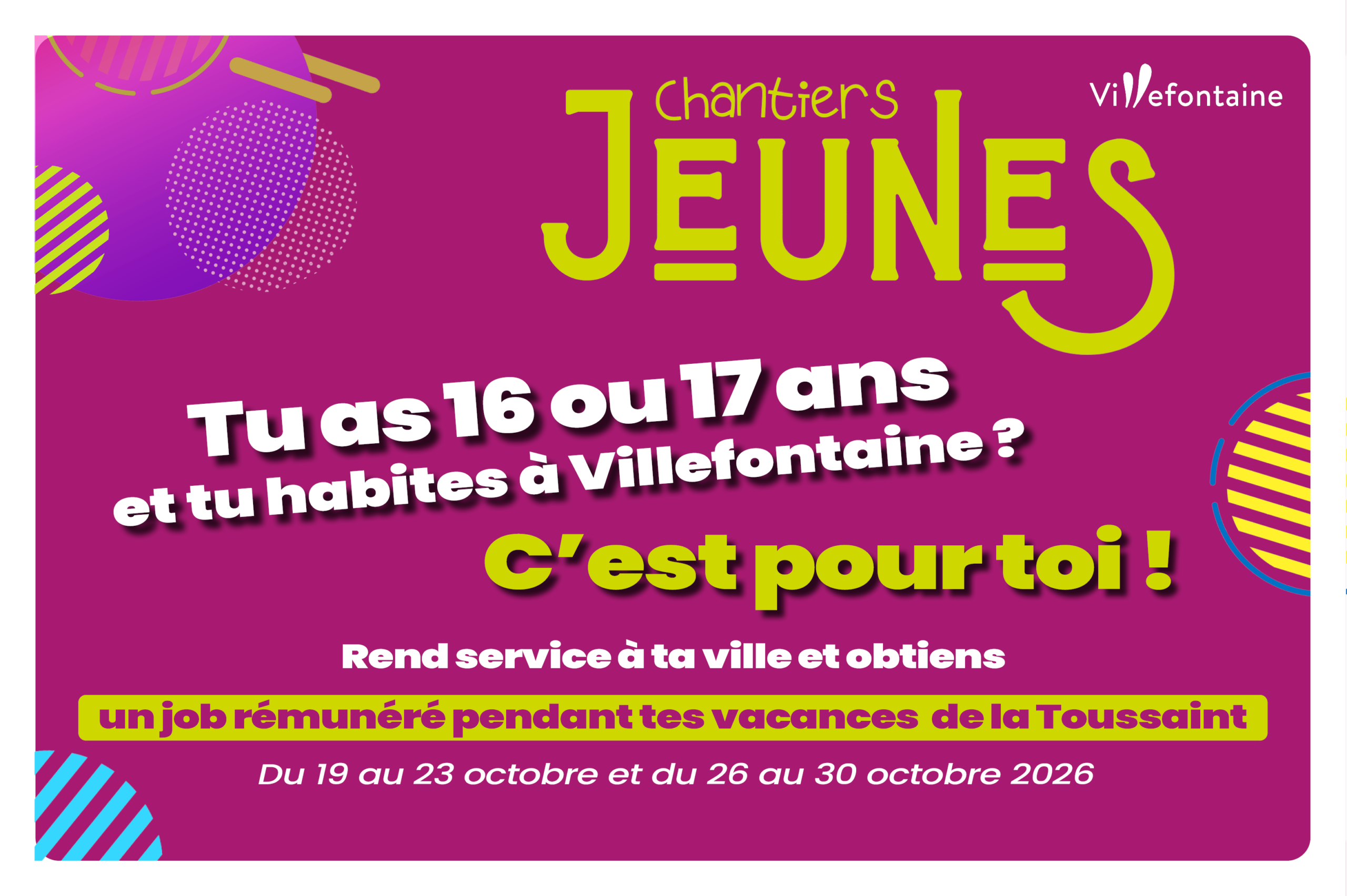 Lire la suite à propos de l’article Chantiers jeunes – Vacances de la Toussaint 2026